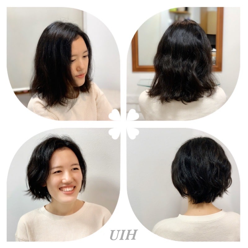 縮毛矯正をやめて1年３ヶ月のk様くせ毛を活かすショートヘア Uih Universal Innovation Hair